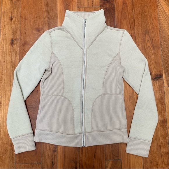 Flattering! PrAna "Tobi" Full Zip-Up Fleece Sweater Knit Jacket - Picture 1 of 8